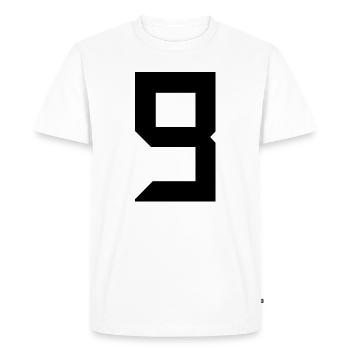 9. 9 ANS. 9e ANNIVERSAIRE. ANNIVERSAIRE 9 ANS - T-shirt Premium bio Homme - blanc - Devant - Nico (187cm)