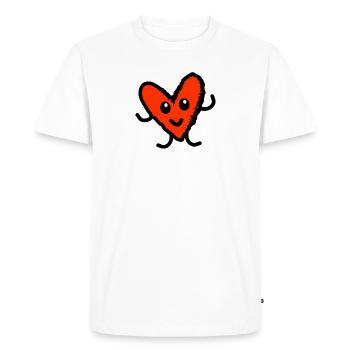 COEUR. MERCI. MAÎTRESSE. MAÎTRE. MERCI MAÎTRESSE. - T-shirt Premium bio Homme - blanc - Devant - Nico (187cm)