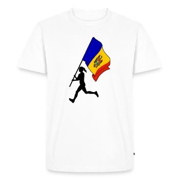 Drapeau Moldavie femme courant - T-shirt Premium bio Homme - blanc - Devant - Nico (187cm)