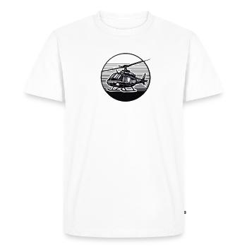 Hélicoptère en noir et blanc - T-shirt Premium bio Homme - blanc - Devant - Nico (187cm)