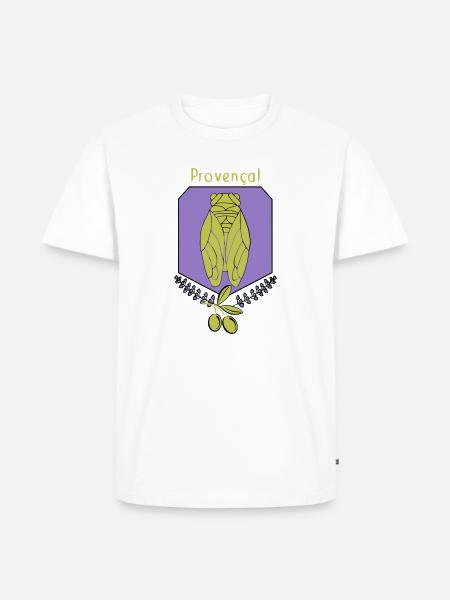 cigale Provençale avec Olives - T-shirt Premium bio Homme - blanc