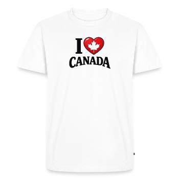 I Love Canada – Maple Leaf Message - Men's Premium Organic T-Shirt - white - Front - Nico (187cm)