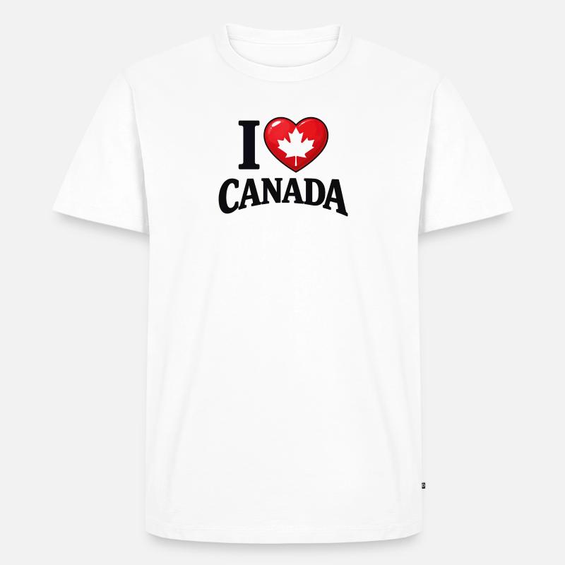 I Love Canada – Ahornblatt-Botschaft - Männer Premium Bio T-Shirt - Weiß