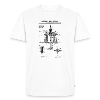 Offshore Drilling Rig Blueprint T-Shirt - Men's Premium Organic T-Shirt - white - Front - Nico (187cm)