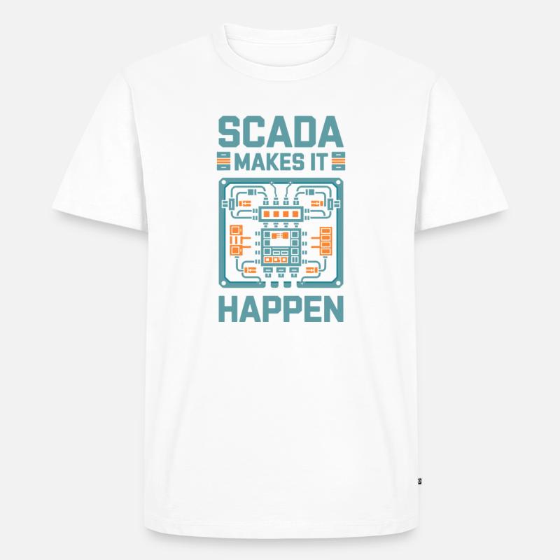  SCADA Makes It Happen Automatisierung Technik - Männer Premium Bio T-Shirt - Weiß