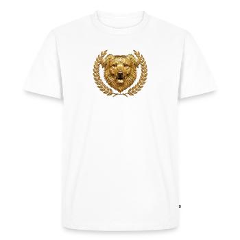 Chien Bouclier d’Or urbain - T-shirt Premium bio Homme - blanc - Devant - Nico (187cm)