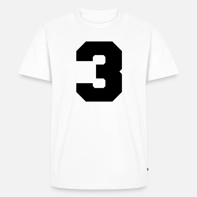 3 - Männer Premium Bio T-Shirt - Weiß