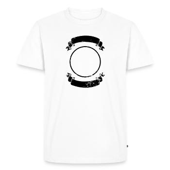 Symbole Cercle Bannière Vintage Ruban Ornement - T-shirt Premium bio Homme - blanc - Devant - Nico (187cm)