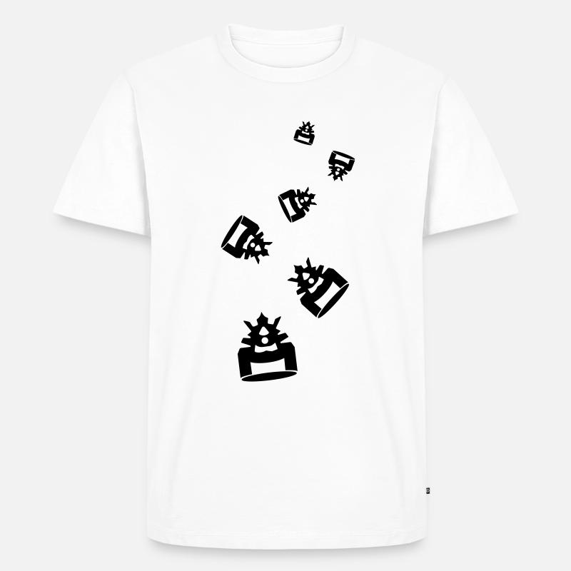 Samurai Helm - Männer Premium Bio T-Shirt - Weiß