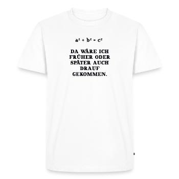 math mathematics funny gift idea Pythagoras - Men's Premium Organic T-Shirt - white - Front - Nico (187cm)