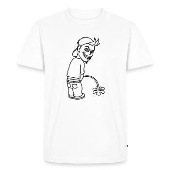 Pee Boy 2c - T-shirt Premium bio Homme - blanc - Devant - Nico (187cm)