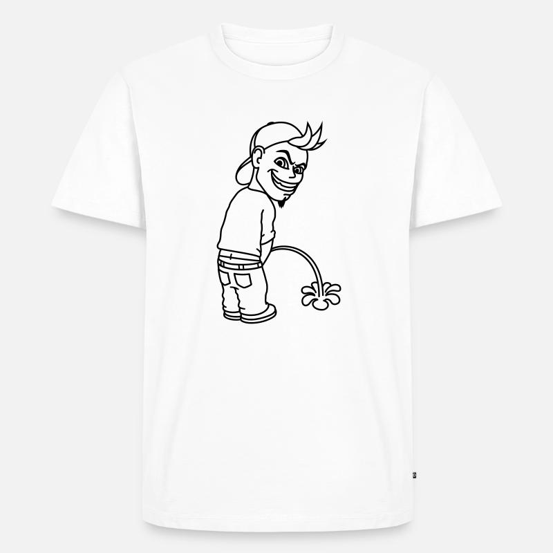 Pee Boy 2c - Männer Premium Bio T-Shirt - Weiß