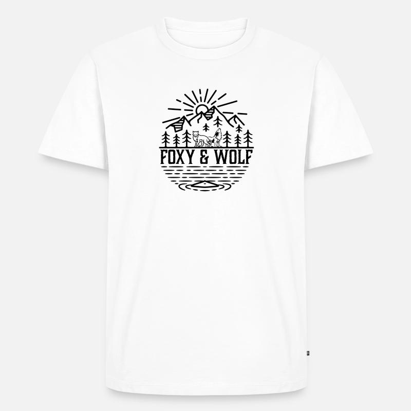 FOXY AND WOLF Pic 2 - Männer Premium Bio T-Shirt - Weiß