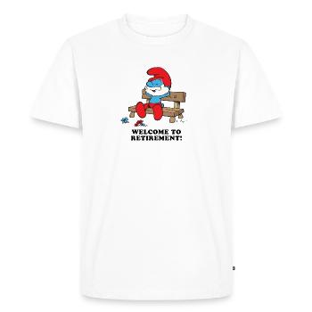 Smurfs Design Welcome To Retirement - Men's Premium Organic T-Shirt - white - Front - Nico (187cm)