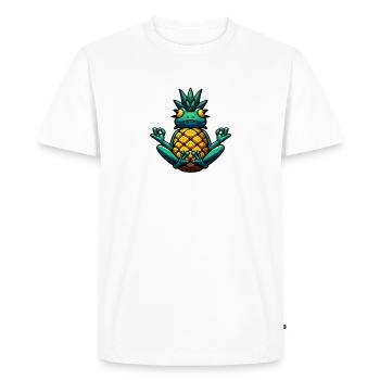 Yoga Frog - Men's Premium Organic T-Shirt - white - Front - Nico (187cm)