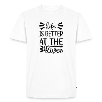 7 La vie est meilleure à la rivière - T-shirt Premium bio Homme - blanc - Devant - Nico (187cm)