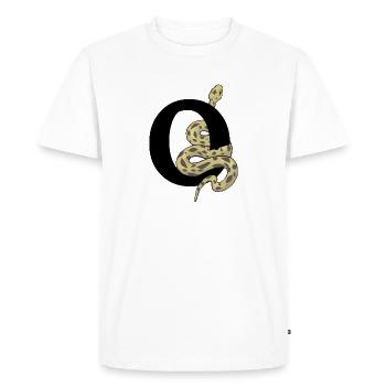 Lettre o serpent - T-shirt Premium bio Homme - blanc - Devant - Nico (187cm)