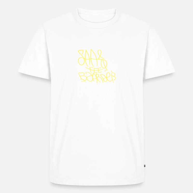 Saas-Fee Vêtements de snowboard Pullover à capuche - T-shirt Premium bio Homme - blanc