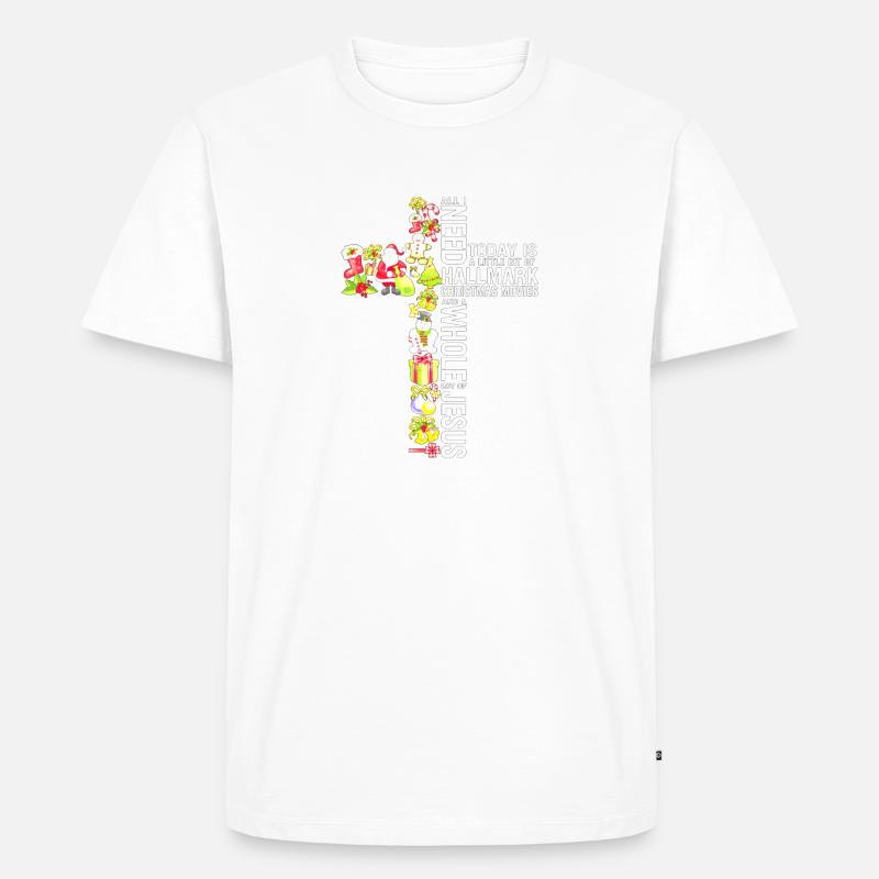 Weihnachtskreuz - Männer Premium Bio T-Shirt - Weiß