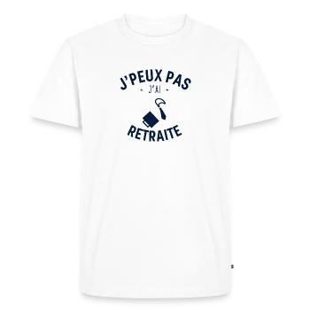 J peux pas j ai Retraite - T-shirt Premium bio Homme - blanc - Devant - Nico (187cm)