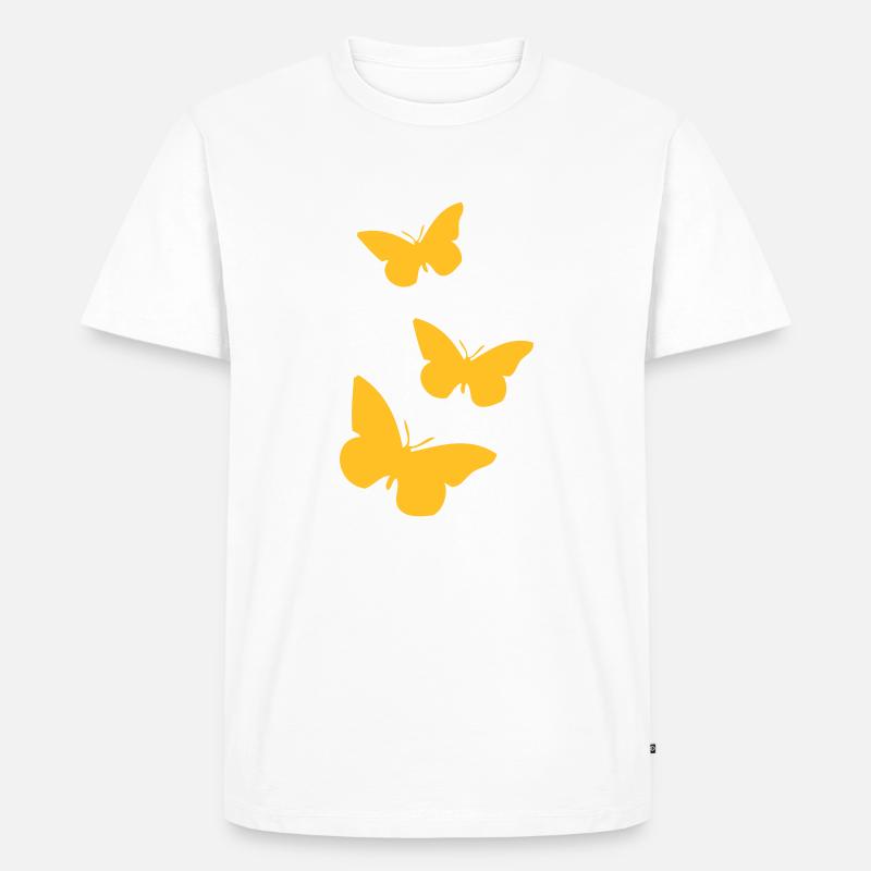 Schmetterling - Männer Premium Bio T-Shirt - Weiß