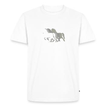 Icelandic Horse: Icelandic Horse Horse Pony Merch - Men's Premium Organic T-Shirt - white - Front - Nico (187cm)
