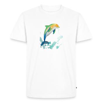 21 Dauphins - T-shirt Premium bio Homme - blanc - Devant - Nico (187cm)