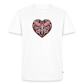 Celtic Fairy Heart - Men's Premium Organic T-Shirt - white - Front - Nico (187cm)