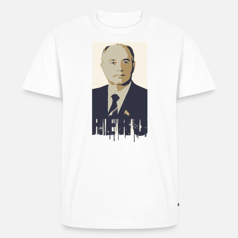 héros,graffiti,Mikhaïl Gorbatchev,Gorbatchev - T-shirt Premium bio Homme - blanc