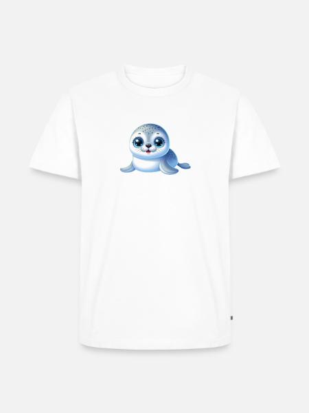 Robbe - Männer Premium Bio T-Shirt - Weiß
