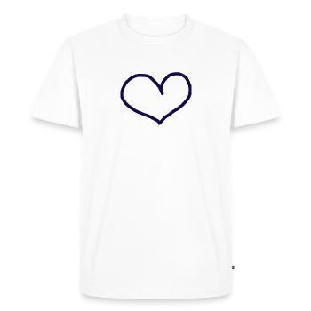 Coeur noir idée cadeau coeurs - T-shirt Premium bio Homme - blanc - Devant - Nico (187cm)