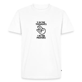Drôle Pensées Choc Prières Blague Grossière - T-shirt Premium bio Homme - blanc - Devant - Nico (187cm)