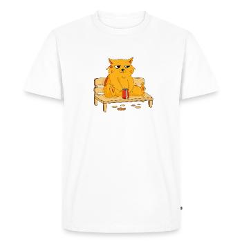 Juste de la bonne humeur - T-shirt Premium bio Homme - blanc - Devant - Nico (187cm)