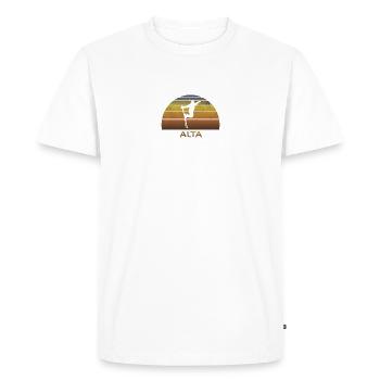 Vintage Alta Utah coucher de soleil Ski rétro - T-shirt Premium bio Homme - blanc - Devant - Nico (187cm)