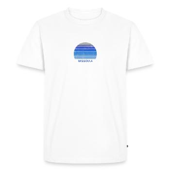 Rétro Missoula Montana Coucher de soleil en plein air Fan Ski - T-shirt Premium bio Homme - blanc - Devant - Nico (187cm)