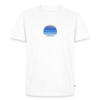 Rétro Durango Colorado Coucher de soleil Plein air Fan Ski - T-shirt Premium bio Homme - blanc - Devant - Nico (187cm)