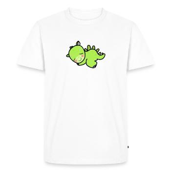 Dinosaure dort mignon mignon fatigué idée de cadeau - T-shirt Premium bio Homme - blanc - Devant - Nico (187cm)