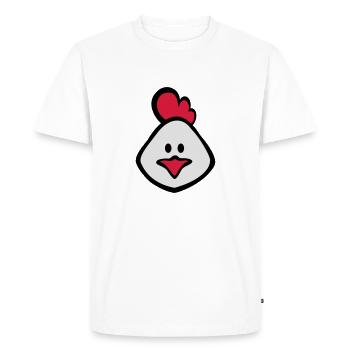 chicken 3c - Men's Premium Organic T-Shirt - white - Front - Nico (187cm)