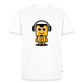 Robot drôle 03 - T-shirt Premium bio Homme - blanc - Devant - Nico (187cm)