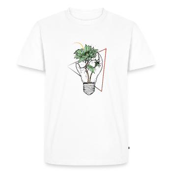 Light bulb vs nature - Men's Premium Organic T-Shirt - white - Front - Nico (187cm)