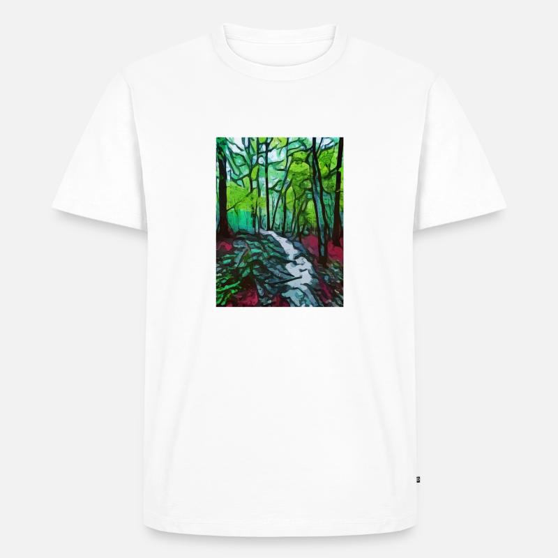 Wald Gemälde - Männer Premium Bio T-Shirt - Weiß