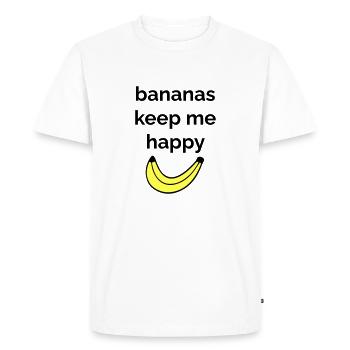 Bananas keep me happy - T-shirt Premium bio Homme - blanc - Devant - Nico (187cm)