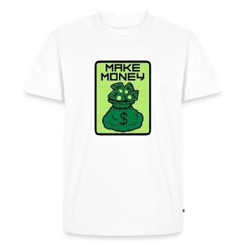 Bouclier Money Maker - T-shirt Premium bio Homme - blanc - Devant - Nico (187cm)