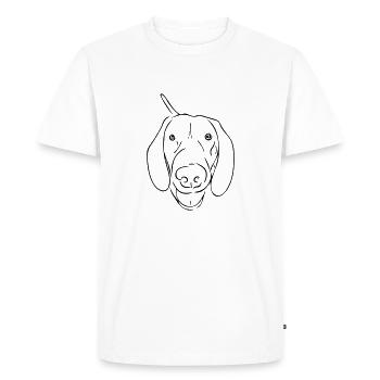 Tante Cethe « Tête » - T-shirt Premium bio Homme - blanc - Devant - Nico (187cm)