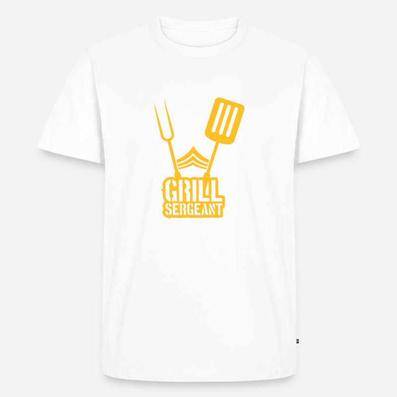 Grill Sergeant Grillparty Barbecue - Männer Premium Bio T-Shirt - Weiß