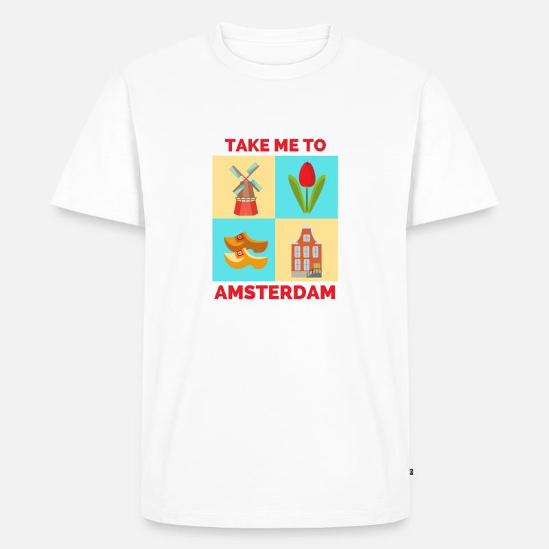 BRING MICH NACH AMSTERDAM - Männer Premium Bio T-Shirt - Weiß