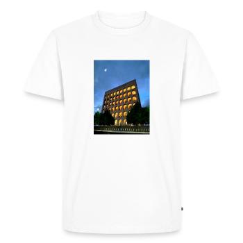 Le 'Palazzo della Civiltà Italiana' à Rome - T-shirt Premium bio Homme - blanc - Devant - Nico (187cm)