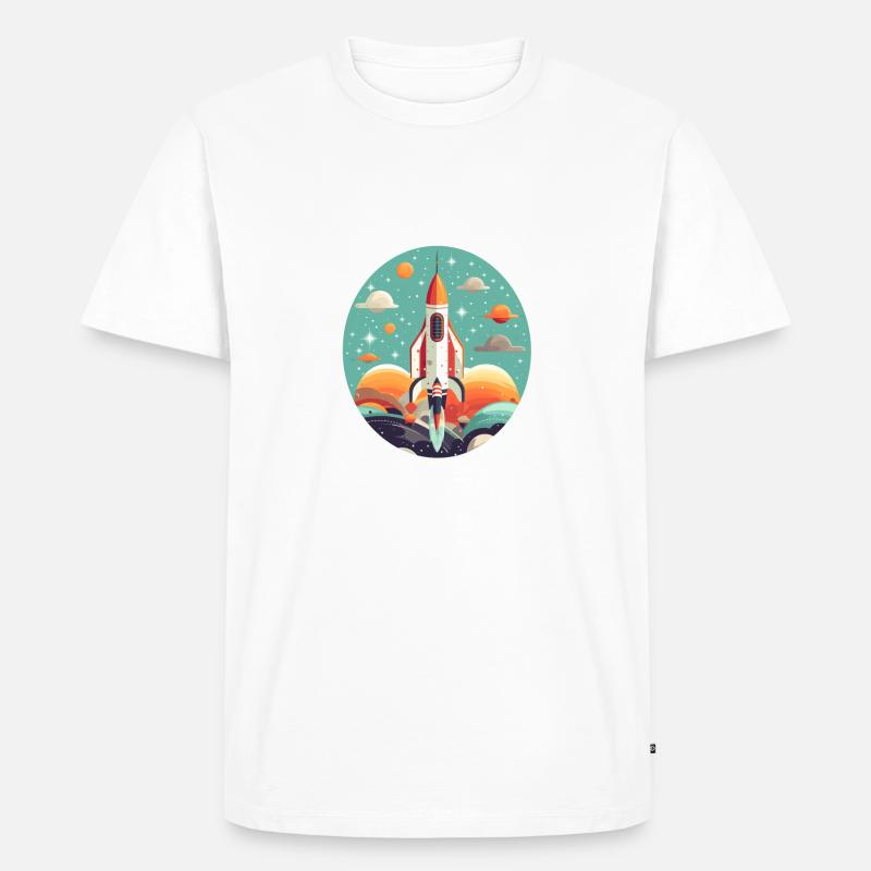Rocket Launch - Männer Premium Bio T-Shirt - Weiß