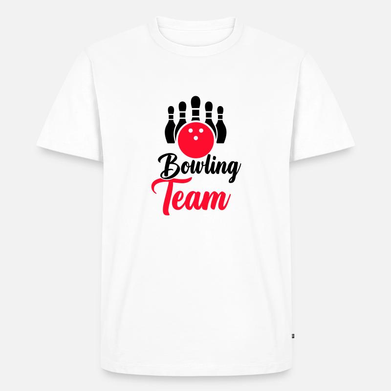 bowling team - Männer Premium Bio T-Shirt - Weiß
