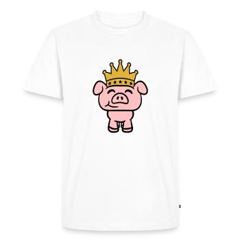 Cochon Roi Reine Prince héritier Princesse - T-shirt Premium bio Homme - blanc - Devant - Nico (187cm)